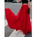 Pleated Solid Color Casual Maxi Skirt