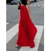 Pleated Solid Color Casual Maxi Skirt