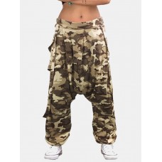 Camouflage Loose Elastic Waist Casual Harem Pants For Women