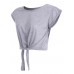 Casual Solid Color O-neck Short Sleeve Crop Tops For Women