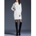 Casual Knitting Pure Color Turtleneck Long Sleeve Women Dresses