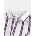 Mens Breathable Multi Color Stripe Chest Pocket Short Sleeve Shirts