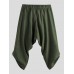 Mens Corduroy Casual Ethnic Style Calf-Length Loose Drawstring Harem Pants