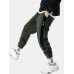 Mens Chinese Style Corduroy Solid Color Multi Pockets Ankle Banded Pants