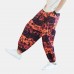 Mens Ethnic Printed Drawstring Loose Harem Pants