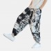 Mens Ethnic Printed Drawstring Loose Harem Pants