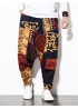 Mens Cotton Linen Ethic Hip Hop Wide Leg Loose Baggy Harem Pants