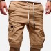 Mens Casual Multi Pockets Drawstring Waist Outdoor Sports Cargo Shorts