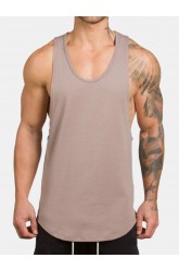 Mens Summer Sleeveless Cotton Breathable Sweat Loose Fit Workout Tank Tops