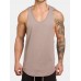 Mens Summer Sleeveless Cotton Breathable Sweat Loose Fit Workout Tank Tops