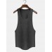 Mens Summer Sleeveless Cotton Breathable Sweat Loose Fit Workout Tank Tops