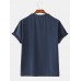 Mens Plain Cotton Solid Color Little Cloud Embroidery T-Shirts