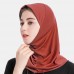 Muslim Hijab Scarf Women Solid Crystal Hemp