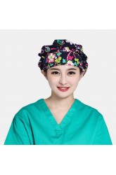 Printed Cotton Fluffy Cap Surgical Cap Sweat-absorbent Towel Scrub Caps