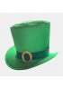 St. Patrick's Day Leprechaun Green Satin Top Hat with Buckle Adult Costume Cap