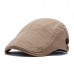 Men Cotton Solid Color Beret Flat Cap Duck Hat Sunshade Casual Peaked Forward Cap Adjustable Hat