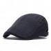 Men Cotton Solid Color Beret Flat Cap Duck Hat Sunshade Casual Peaked Forward Cap Adjustable Hat