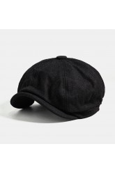 Men Woolen Newsboy Cap Cabbie Lvy Flat Hat Vintage Painter Beret Hats