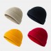 Unisex Solid Color Knitted Wool Hat Skull Caps Beanie Brimless Hats