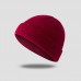 Unisex Solid Color Knitted Wool Hat Skull Caps Beanie Brimless Hats