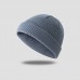 Unisex Solid Color Knitted Wool Hat Skull Caps Beanie Brimless Hats